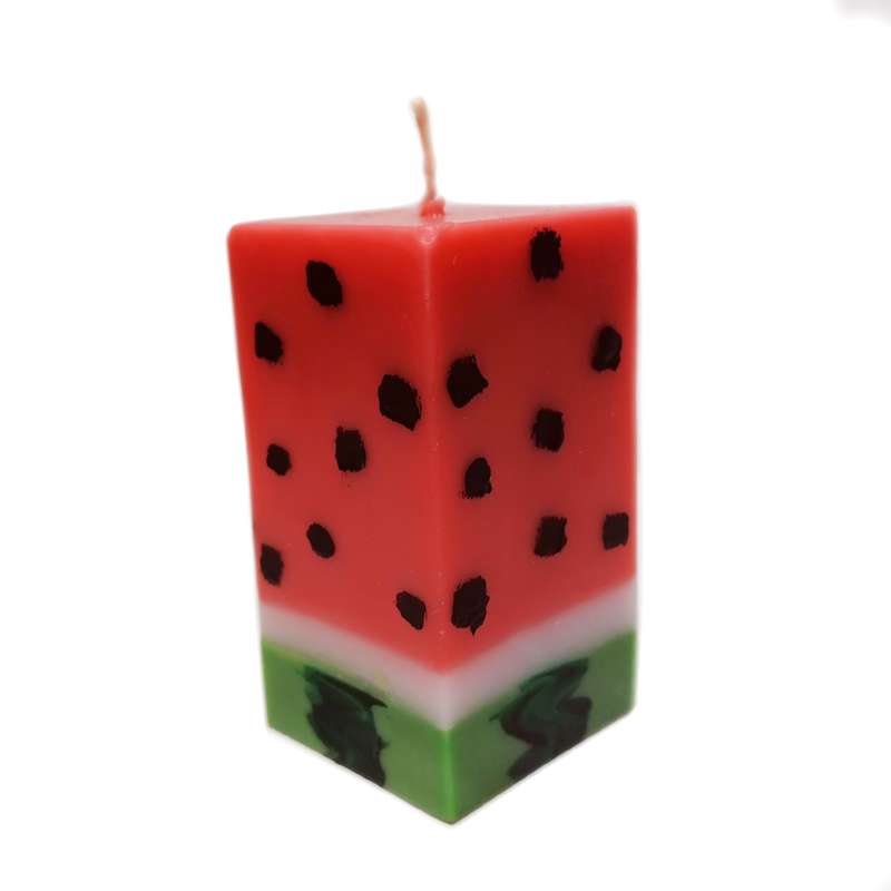 شمع دست ساز مدل مکعبی طرح هندوانه یلدا