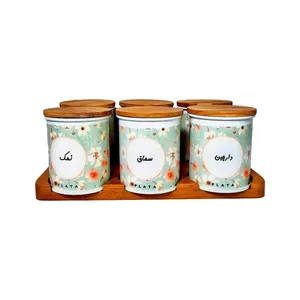 جا ادویه 6 پارچه کیتچن ورپلاتا مدل P5009 به همراه استند