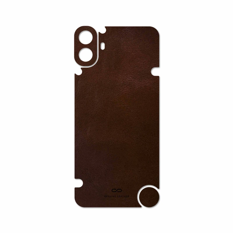 برچسب پوششی ماهوت مدل Matte-Dark-Brown-Leather مناسب برای گوشی موبایل ناتینگ CMF Phone 1