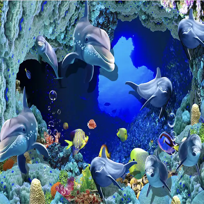 پوستر دیواری سه بعدی مدل دلفین DVRF1303