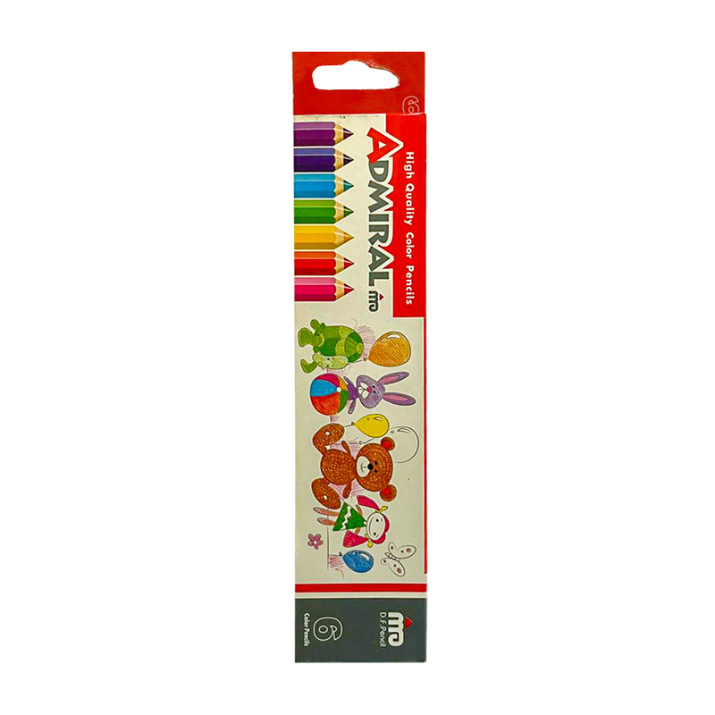 مداد رنگی 6 رنگ آدمیرال مدل 01