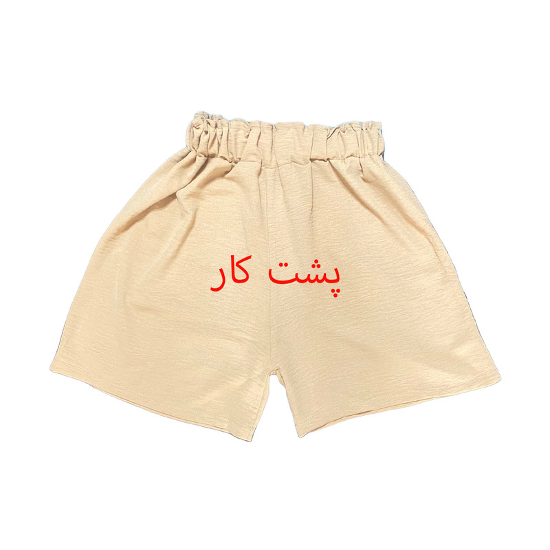 شلوارک زنانه مدل ابر و بادی کد 305 رنگ کرم