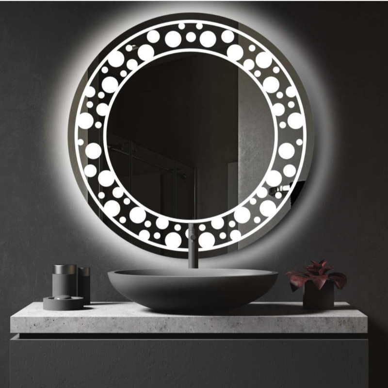 آینه سرویس بهداشتی مدل بک لایت دایره ها