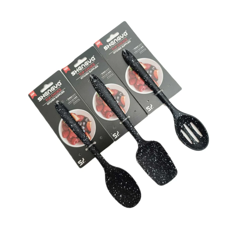 سرویس کفگیر و قاشق  3 پارچه  شنگیا مدل سیلیکونی کهکشانی طرح منیاتوری 