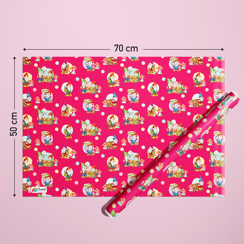 کاغذ کادو صدفی طرح کوتوله ها بسته 5 عددی