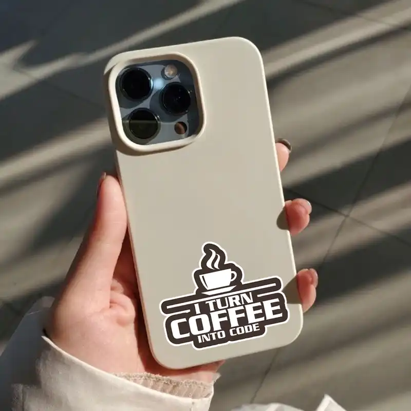 استیکر تزئینی موبایل و تبلت لولو مدل من قهوه رو به کد تبدیل میکنم کد 290