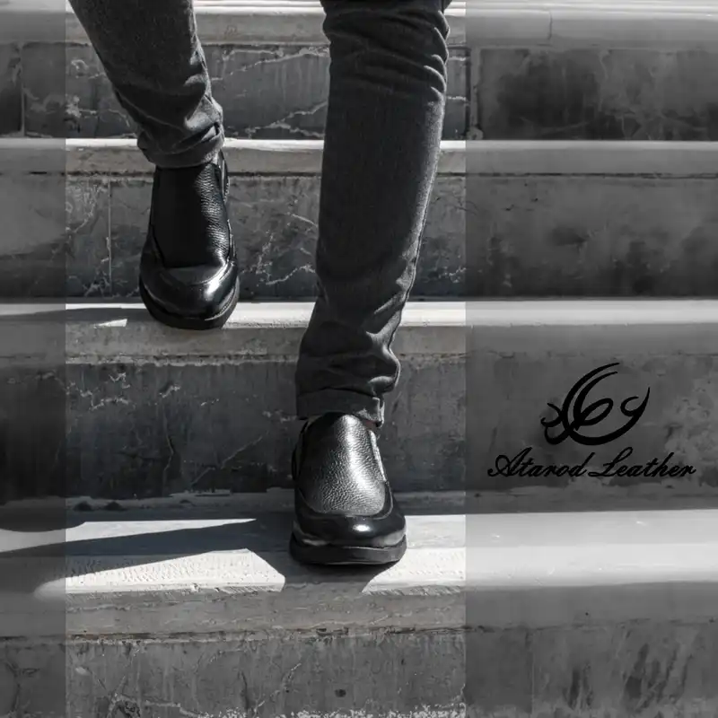 کفش مردانه چرم عطارد مدل SH09