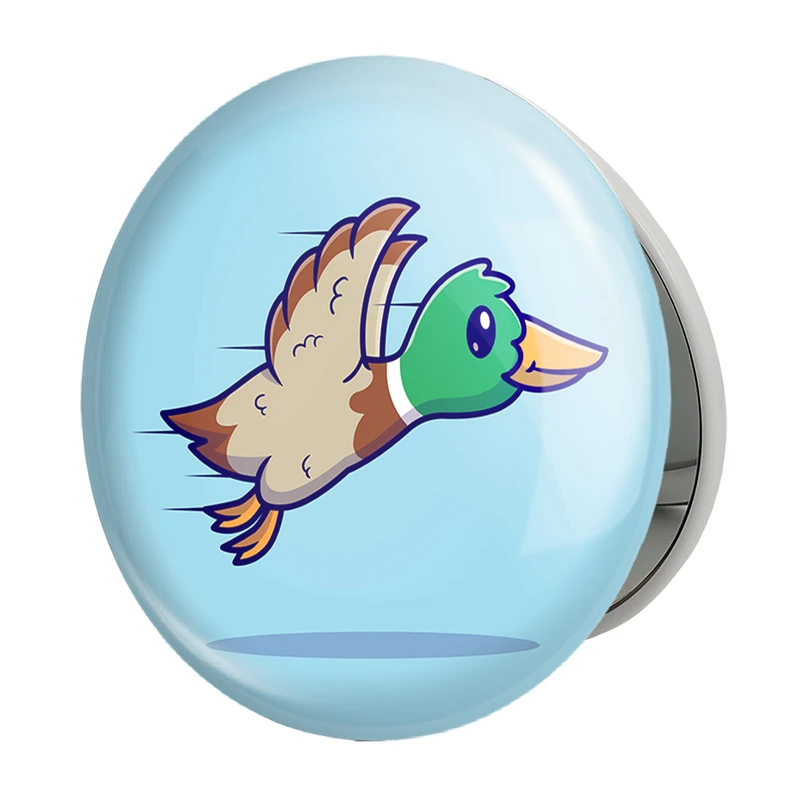 آینه جیبی خندالو طرح حیوانات بامزه اردک مدل تاشو کد 29656