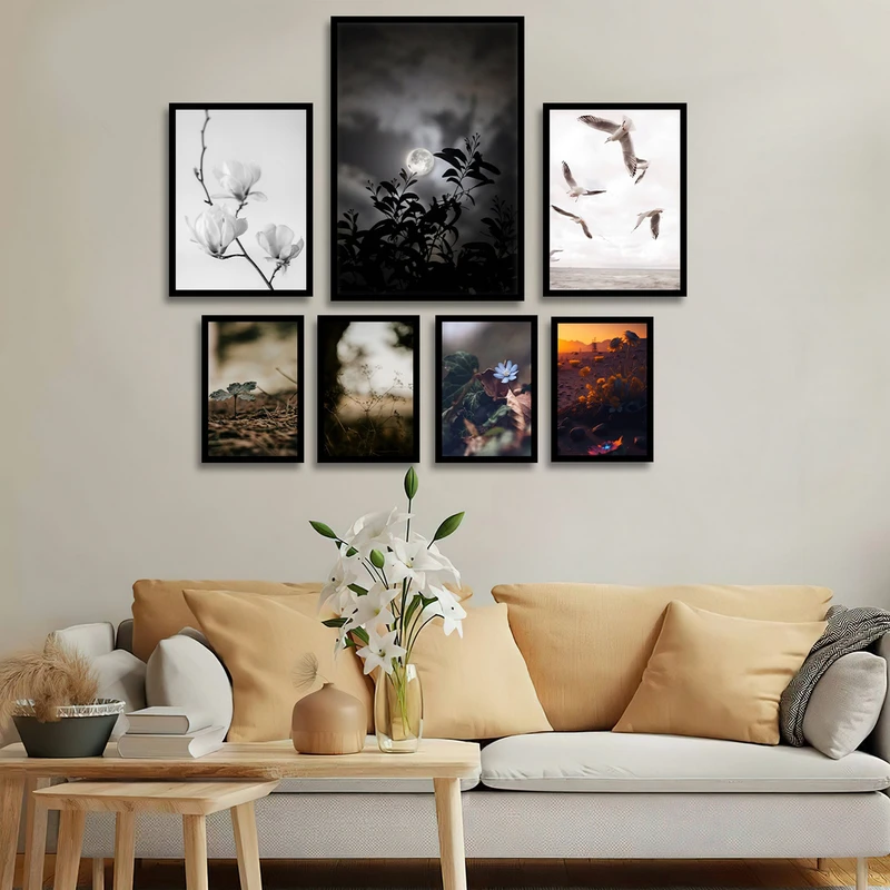 تابلو بکلیت طرح مدرن طبیعت مدل شاین اکلیلی B-1671 مجموعه 7 عددی