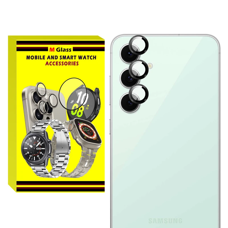 محافظ لنز دوربین ام‌گلس مدل Ring Metal MG مناسب برای گوشی موبایل سامسونگ Galaxy S24 Fe