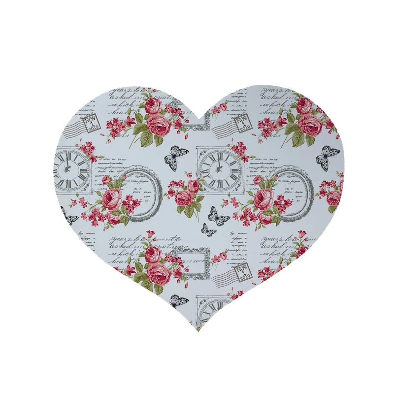 پادری مدل قلب طرح گل و پروانه کد 5250 سایز 90x90 سانتی متر