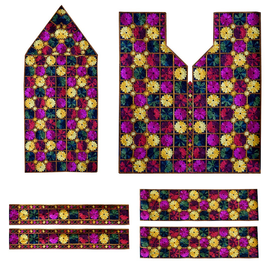 پارچه سوزن دوزی مدل GLD-3023 مجموعه 6 عددی