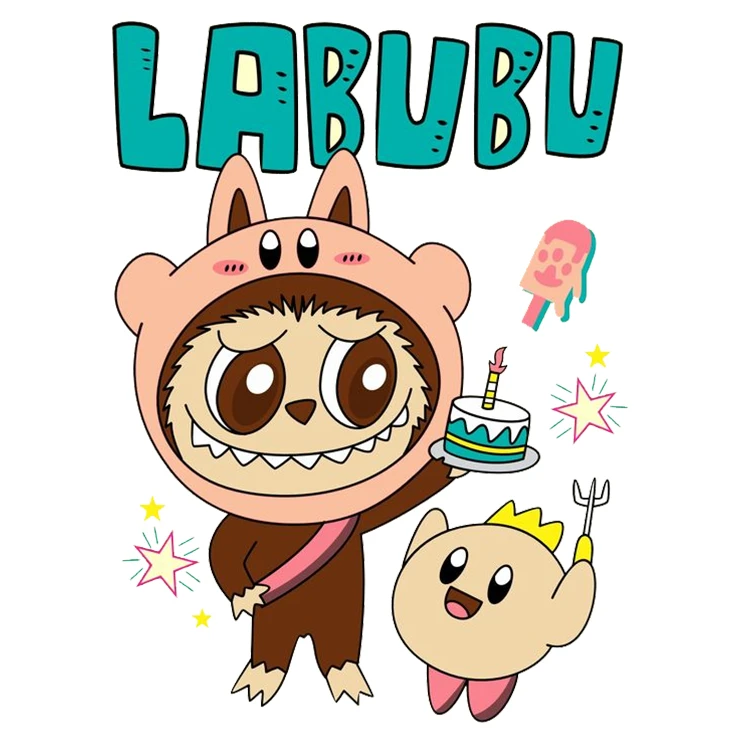 استیکر پارچه و لباس پاد آفرین مدل عروسک لبوبو کد S1106