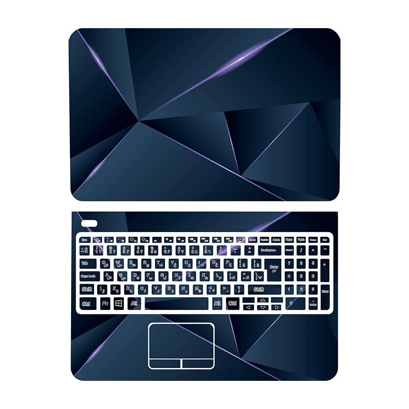 استیکر لپ تاپ توییجین و موییجین طرح هندسی 41 مناسب برای لپ تاپ دل inspiron n5010 به همراه برچسب حروف فارسی کیبورد