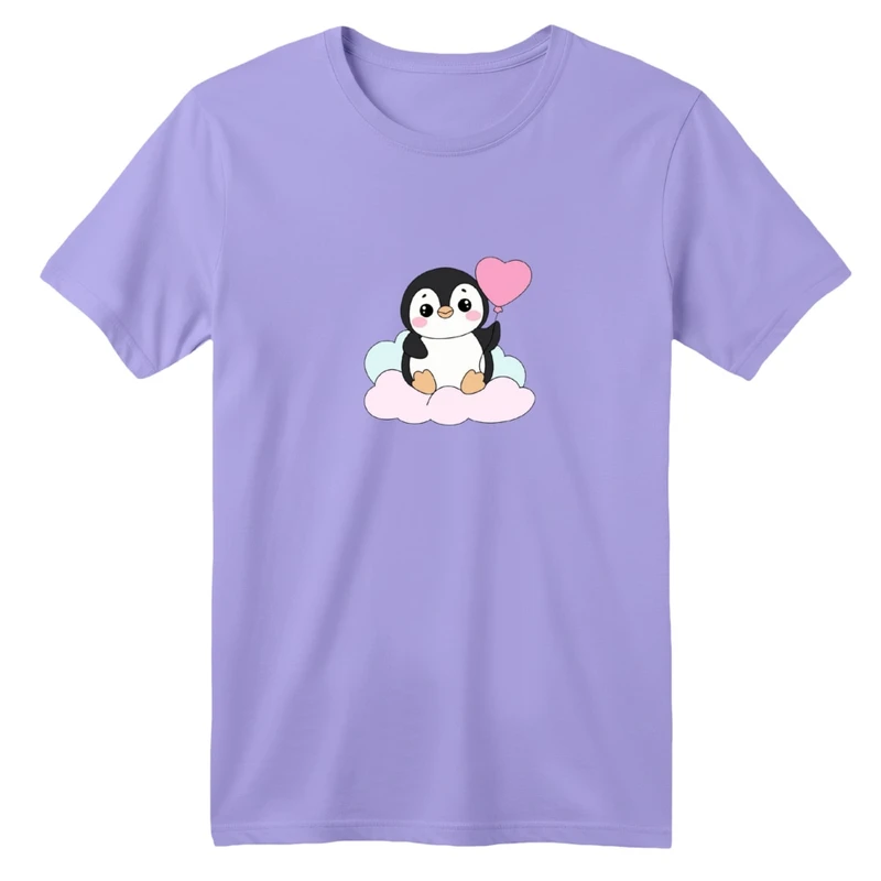 تی شرت آستین کوتاه بچگانه مدل پنگوئن بادکنک کد 01