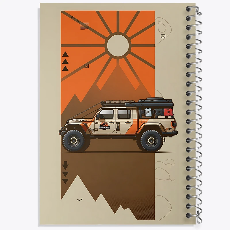 دفتر ژورنال نویسی 50 برگ خندالو مدل نقطه ای طرح کمپر و طبیعت کد N2078