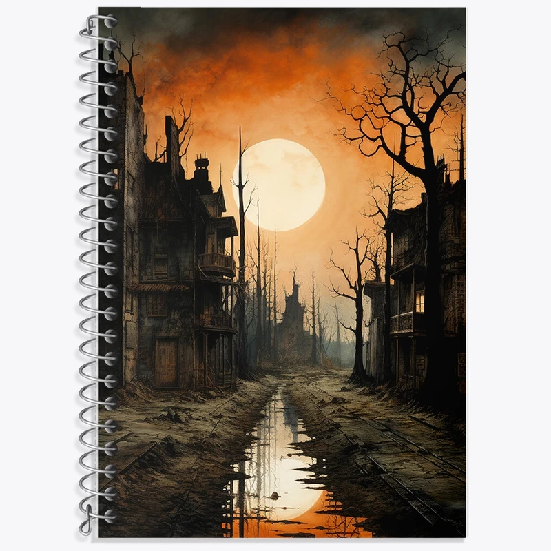 دفتر زبان 50 برگ خندالو مدل دو خط طرح ماه کد F426