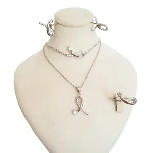 نیم ست نقره زنانه مدل پاپیون کد 501