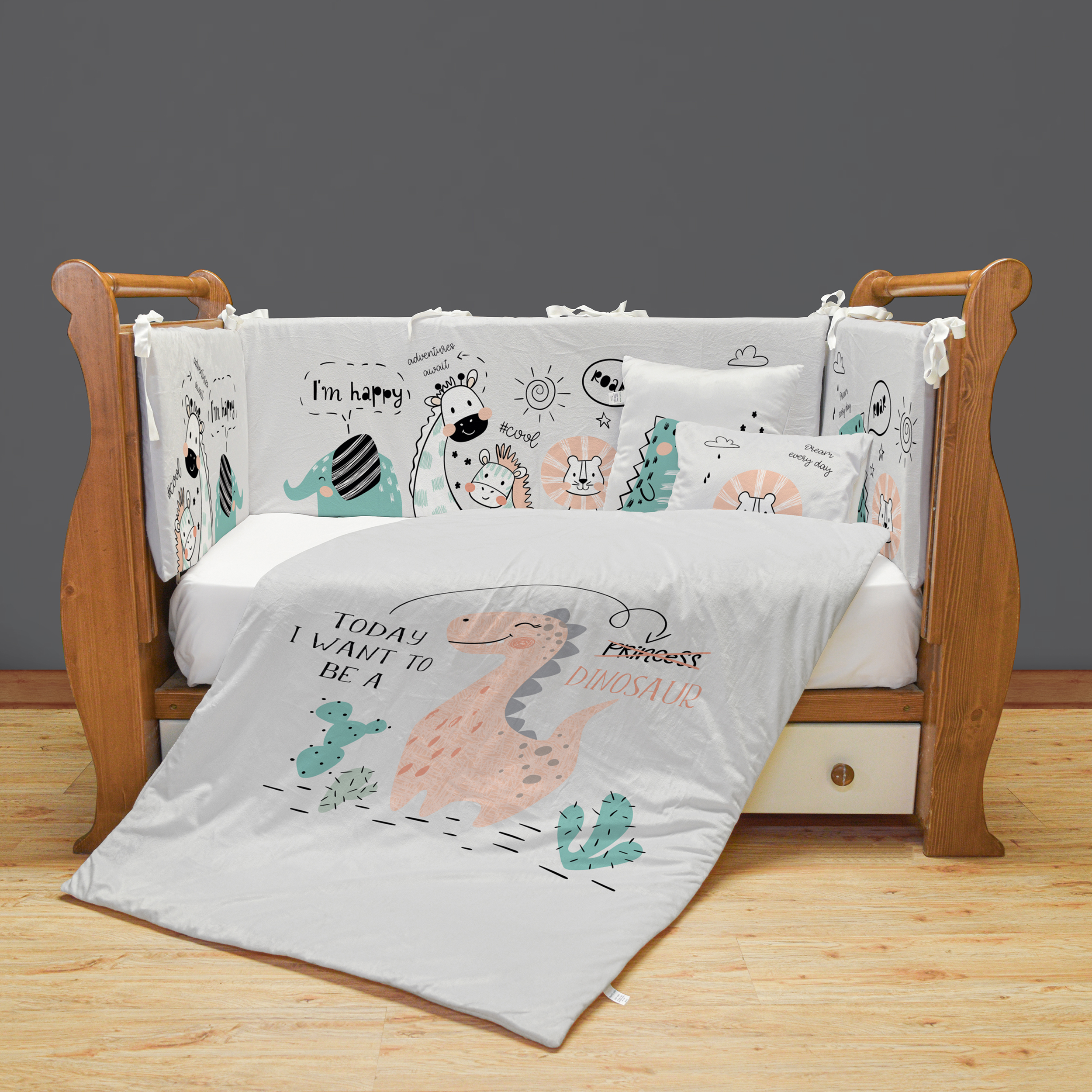 سرویس روتختی 7 تکه کودک مامزکیوتی مدل دایناسور SK64