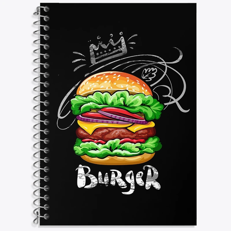 دفتر زبان 50 برگ خندالو مدل دو خط طرح فست فود کد 31057