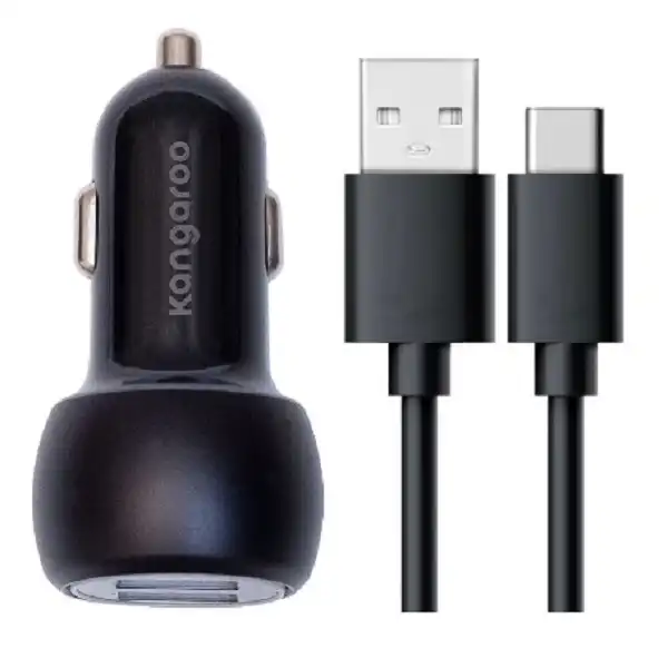 شارژر فندکی 15 وات کانگرو مدل C405 به همراه کابل USB-C