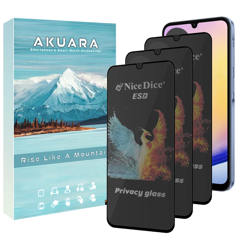 محافظ صفحه نمایش حریم شخصی آکوآرا مدل AKU npv3 مناسب برای گوشی موبایل سامسونگ Galaxy M02s مجموعه سه عددی