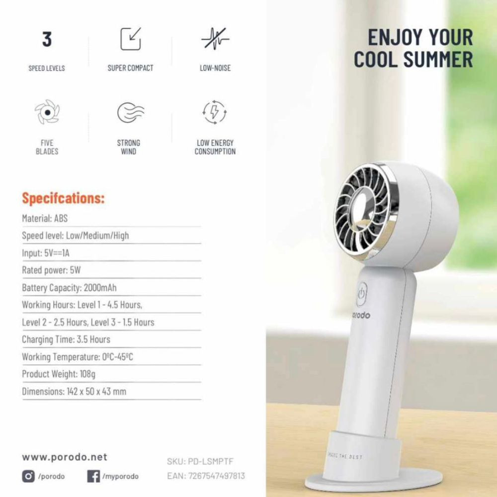 پنکه شارژی پرودو مدل LSMPTF