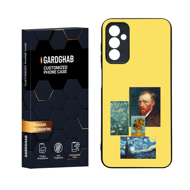 کاور گارد قاب مدل دورژله ای پشت گلس هنری مناسب برای گوشی موبایل سامسونگ Galaxy M13 4G