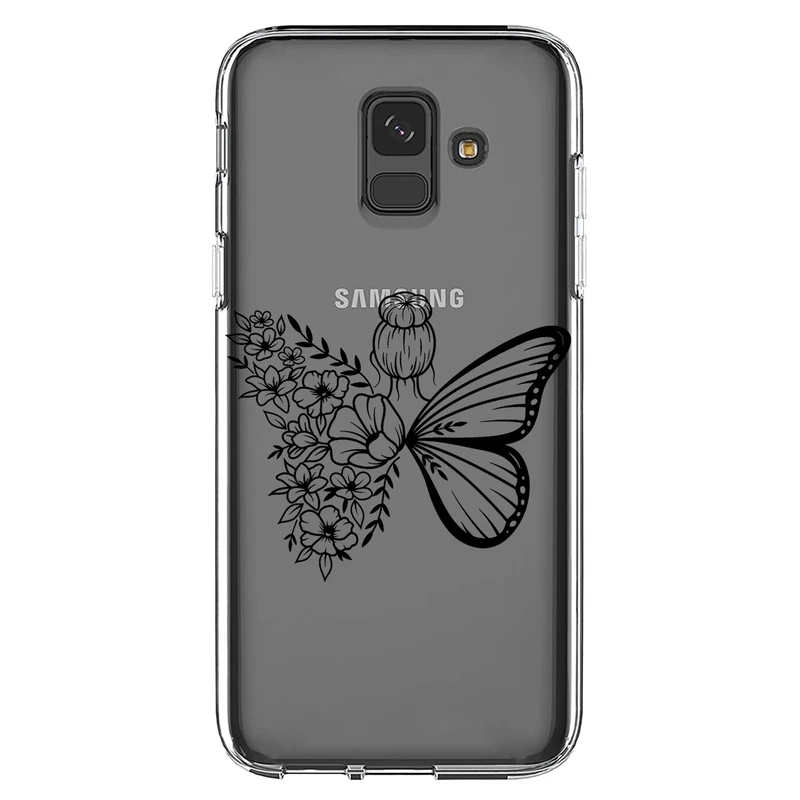 کاور مگافون طرح دختر پروانه ای مدل C53-B مناسب برای گوشی موبایل سامسونگ Galaxy A6 2018         