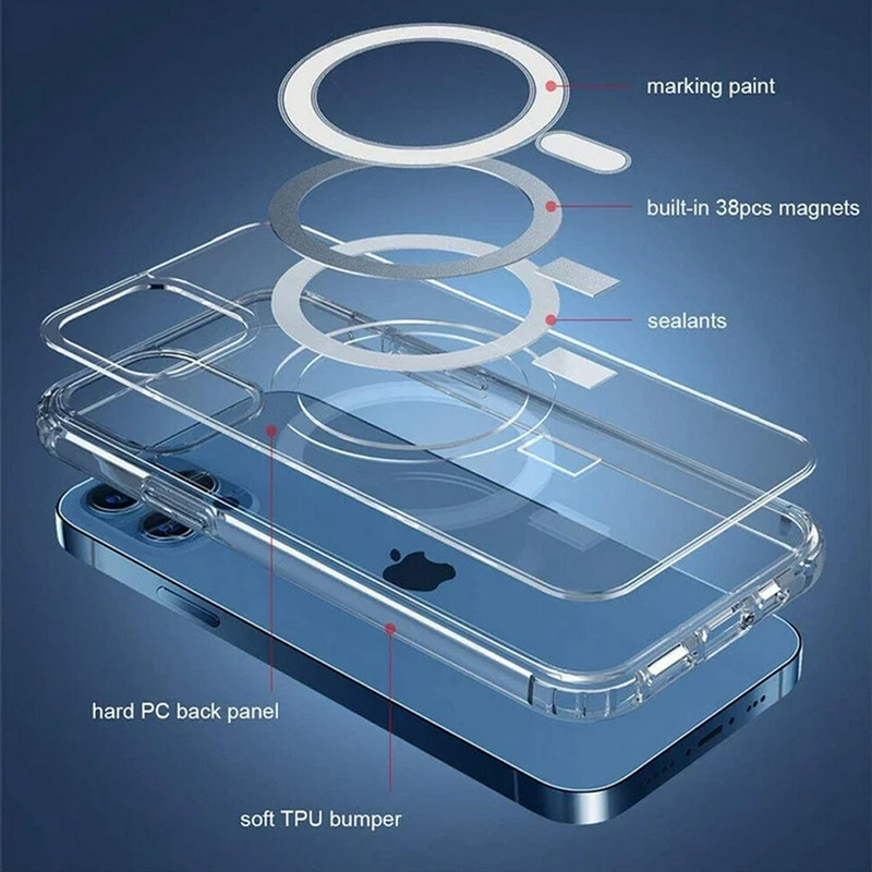 کاور بلو قاب مدل مگ سیف کد 01 مناسب برای گوشی موبایل اپل iPhone 12 Pro Max