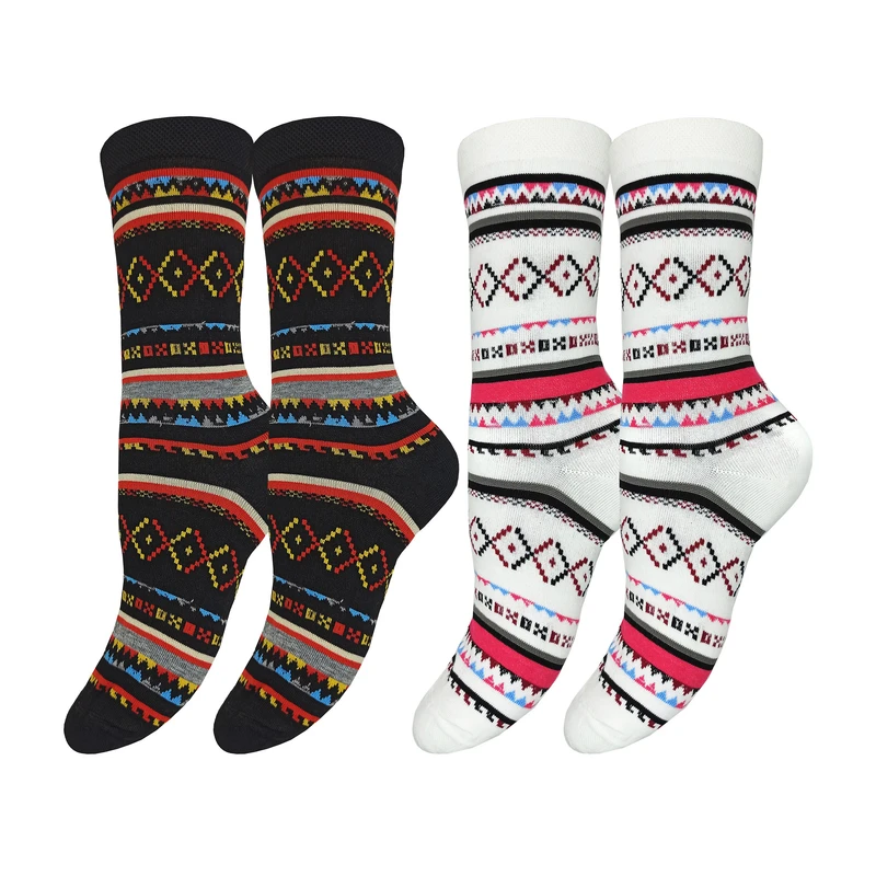 جوراب ساق بلند زنانه مدل سنتی کد 2040  بسته 2 عددی