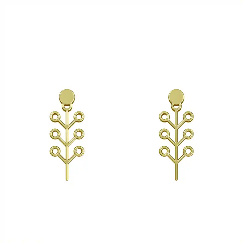 گوشواره طلا 18 عیار زنانه مدوپد مدل برگ کد GA1-15975