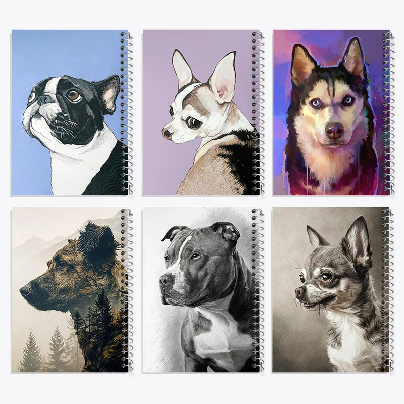 دفتر نقاشی 50 برگ خندالو طرح سگ (Dog) کد 881 مجموعه 6 عددی