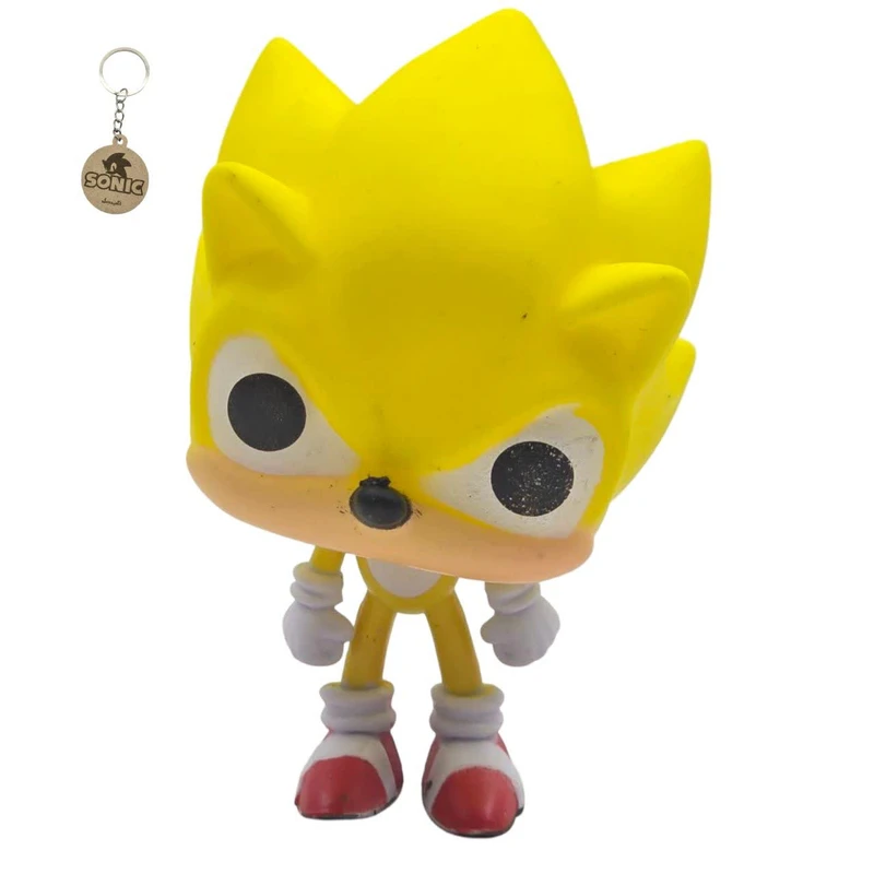 فیگور ناب سل مدل فانکو پاپ سونیک طرح سوپر سونیک ارتفاع 10سانتی متر SUPER SONIC 287 به همراه جاسوییچی 