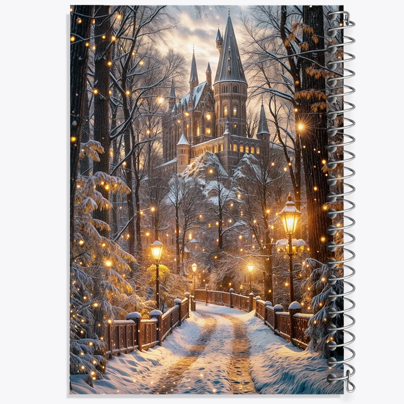 دفتر شطرنجی 50 برگ خندالو طرح منظره ی برفی کد F7355