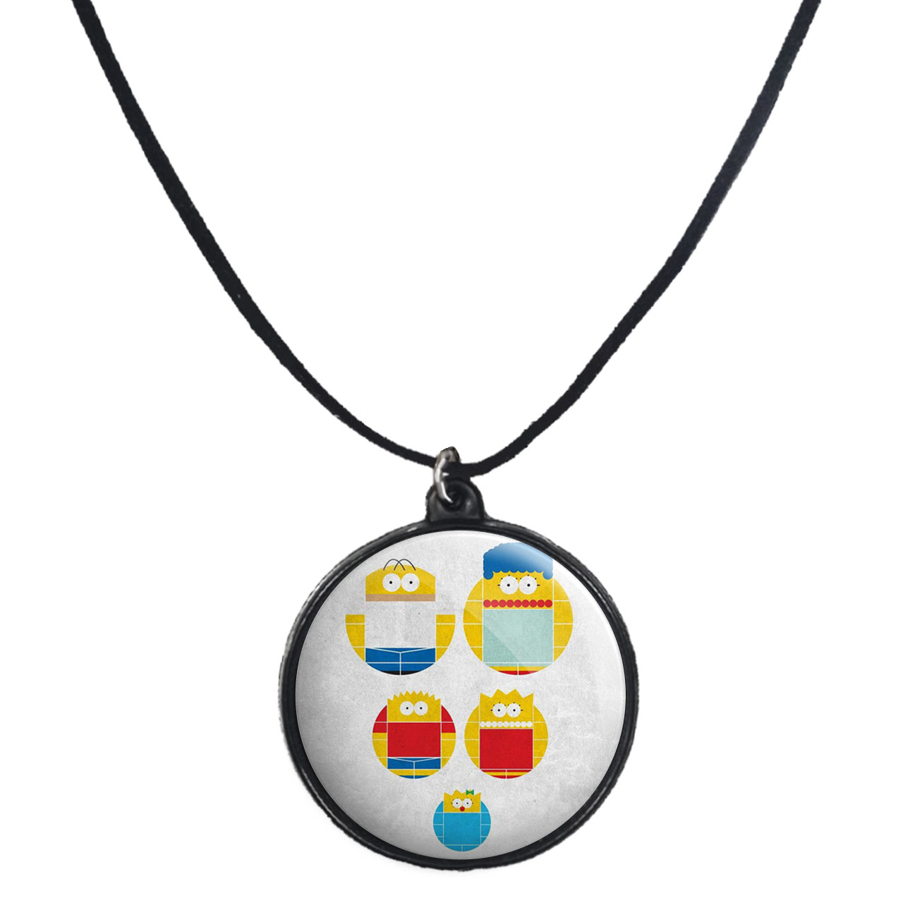 گردنبند پرمانه طرح سیمپسون ها کد pmb.21338 مدل دو طرفه