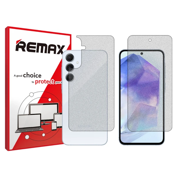 محافظ صفحه نمایش مات ریمکس مدل HyMTT مناسب برای گوشی موبایل سامسونگ Galaxy A55  به همراه محافظ پشت گوشی