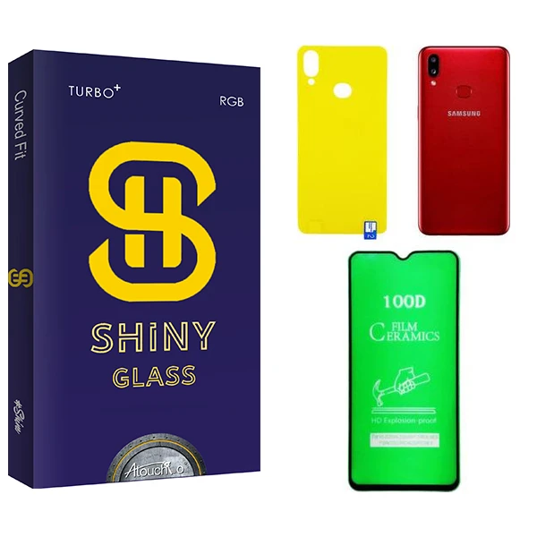محافظ صفحه نمایش سرامیکی آتوچبو مدل Shiny  مناسب برای گوشی موبایل سامسونگ Galaxy A10s  به همراه محافظ پشت گوشی