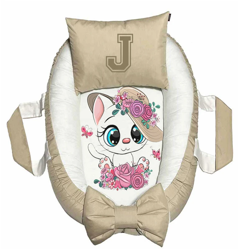 تشک غلت گیر نوزاد پادآفرین مدل گربه طرح حرف J