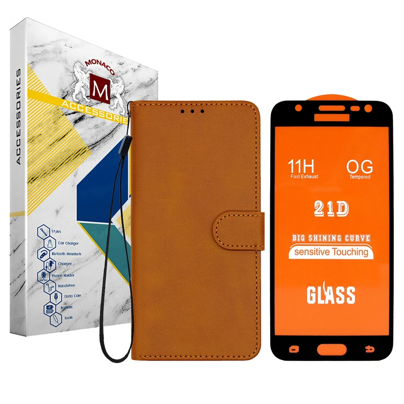 کیف کلاسوری موناکو مدل MIX08 مناسب برای گوشی موبایل سامسونگ Galaxy J5 2015 به همراه محافظ صفحه نمایش