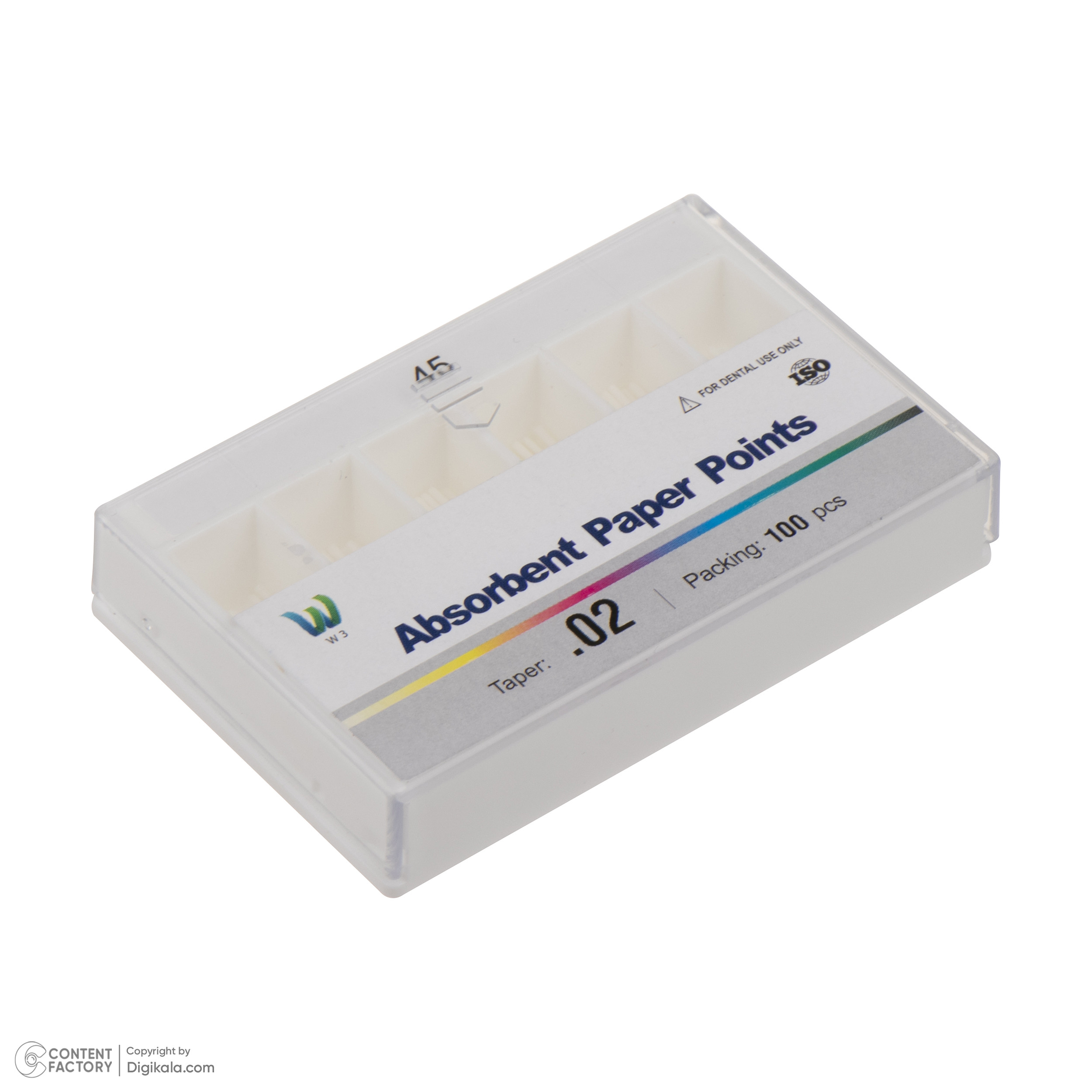 کن کاغذی دندانپزشکی دبلیو تری مدل 45 بسته 200 عددی کن کاغذی دندانپزشکی دبلیو تری مدل 45 بسته 200 عددی