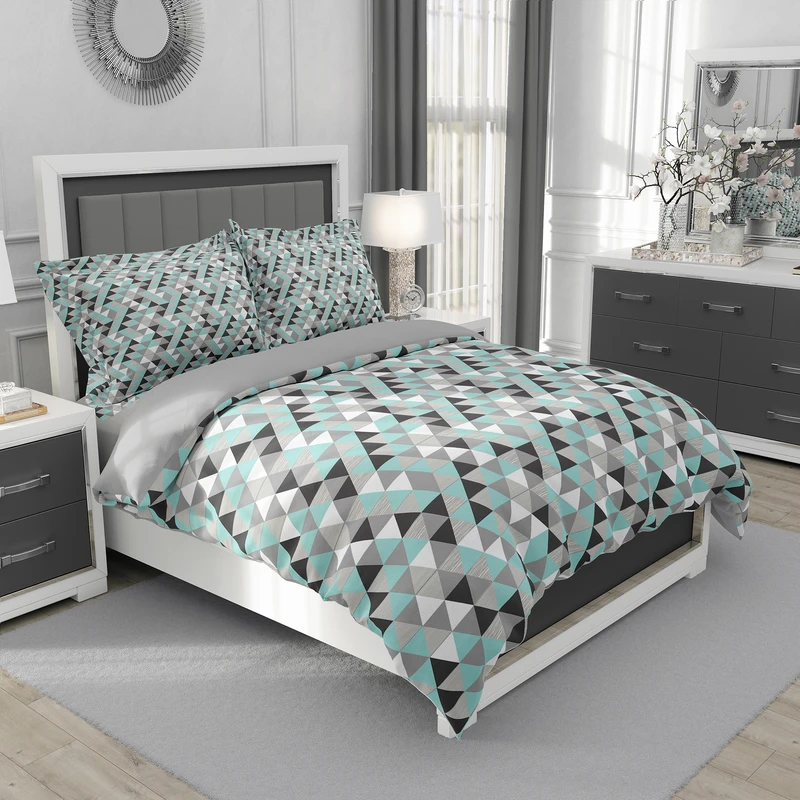 سرویس روتختی مدل هندسی کد 4828 تکنفره 5 تکه