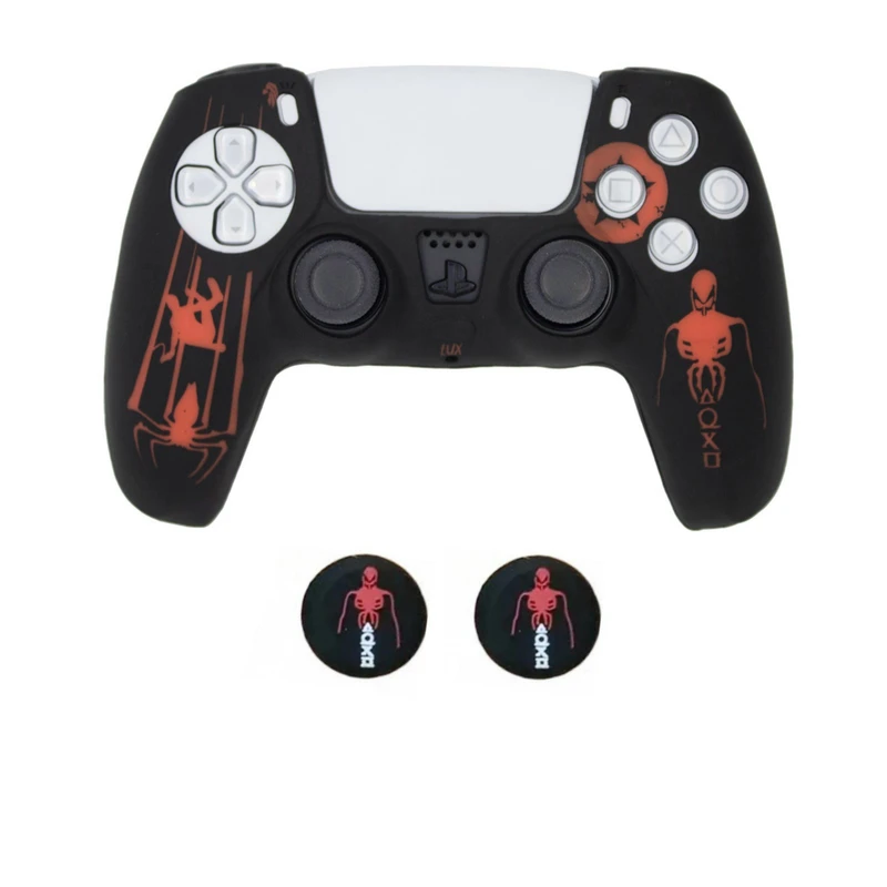 محافظ دسته بازی پلی استیشن۵ طرح اسپایدرمن مدل Spiderman 400 به همراه روکش آنالوگ بسته دو عددی