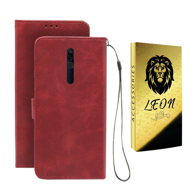 کیف کلاسوری لئون مدل Scusa Oro مناسب برای گوشی موبایل شیائومی Redmi 8 به همراه بند آویز 