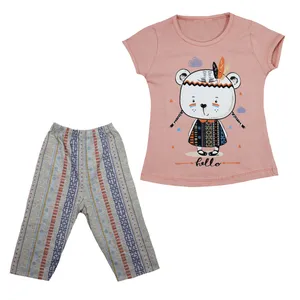 ست تی شرت و شلوارک دخترانه مدل خرس