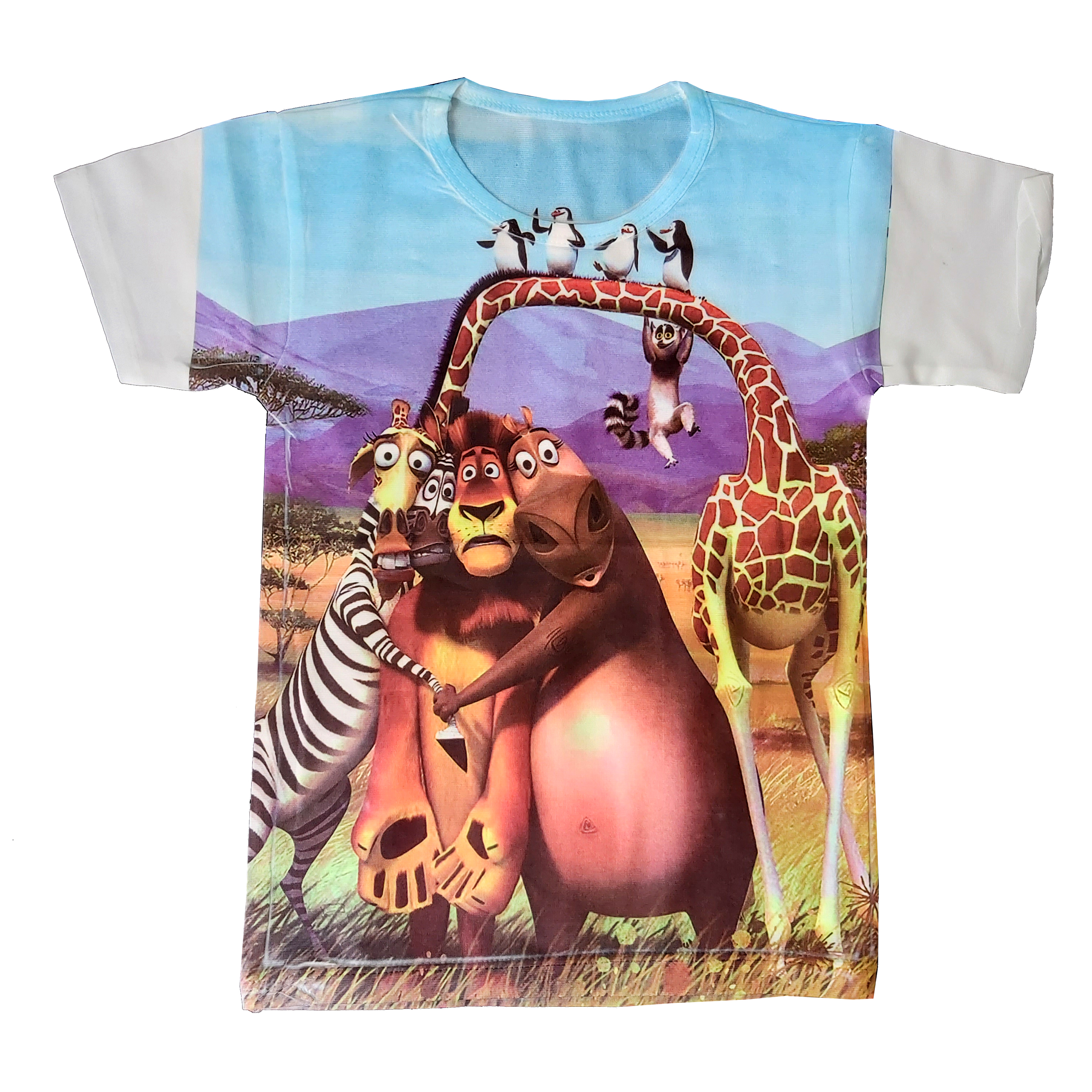 تی شرت پسرانه طرح جنگل حیوانات کد ۱