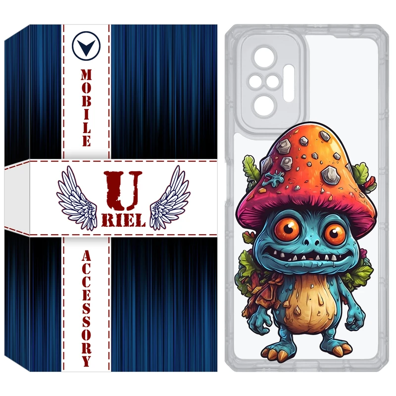 کاور یوریل مدل Clear کد 47 طرح قارچ مناسب برای گوشی موبایل شیائومی Redmi Note 10 Pro / Note 10 Pro Max