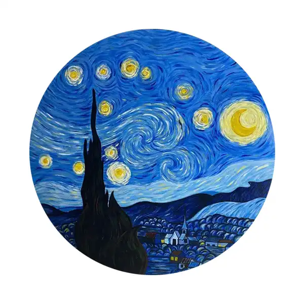 بشقاب دیوارکوب سفالی طرح شب پر ستاره کد D203