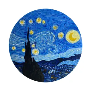 بشقاب دیوارکوب سفالی طرح شب پر ستاره کد 203