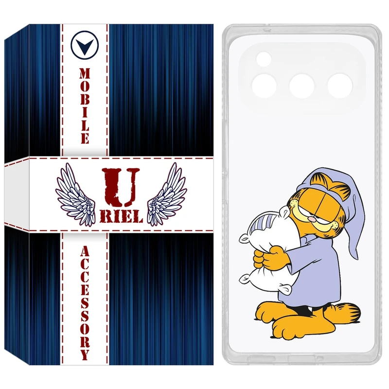کاور یوریل مدل Clear کد 73 طرح گارفیلد خوابالو مناسب برای گوشی موبایل داریا Bond